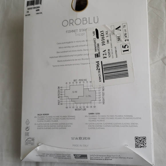 OROBLU Italy Fishnet Stay-Ups Stockings NEW Ambre - Picture 7 of 15